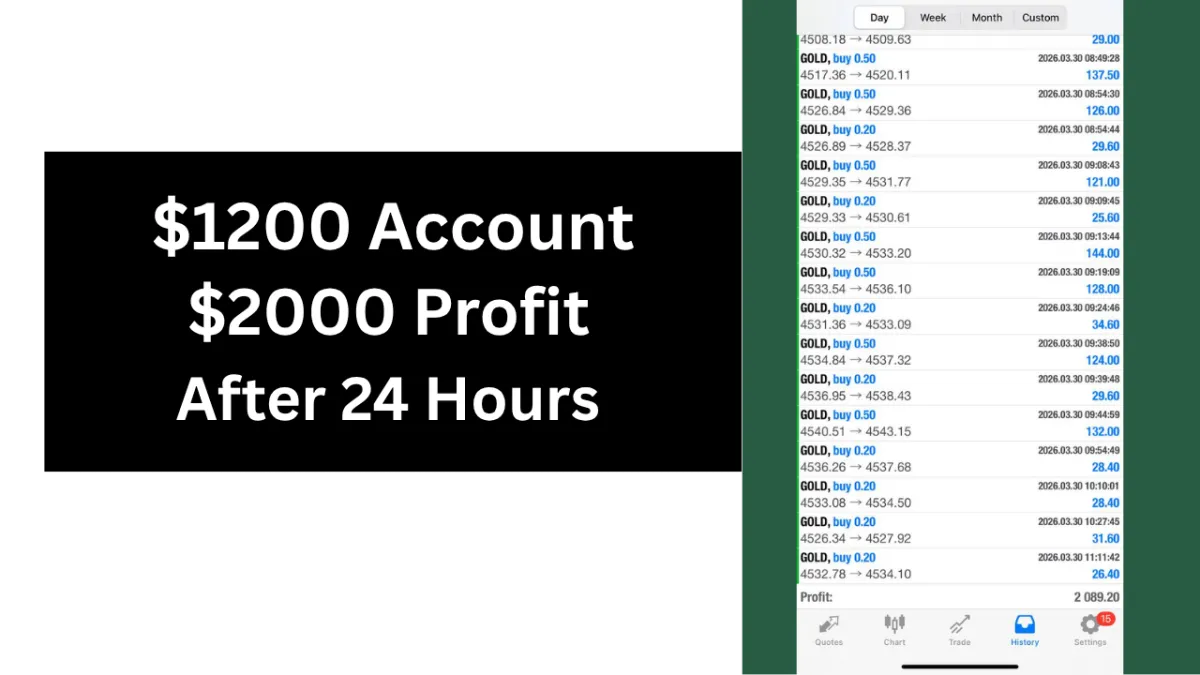 With $1200 Investment, You Get $2000 In 24 Hours Money Back Guarantee