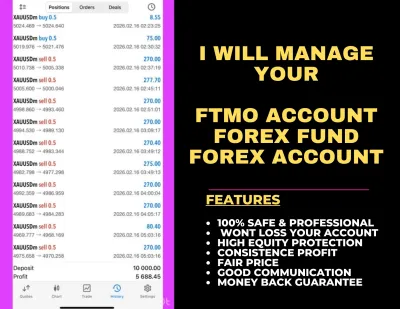 i Will Manage Your Forex Account, Pass Your FTMO or Prom firm Success is Certain 