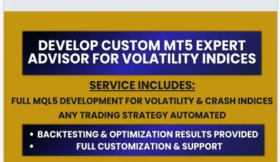 Develop Custom MT5 Expert Advisor For Volatility Indices Trade $500 Daily with $1000 Account size
